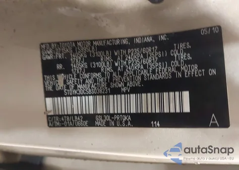 2011 Toyota Sienna Xle V6 from USA, damaged, VIN 5TDYK3DC5BS038231